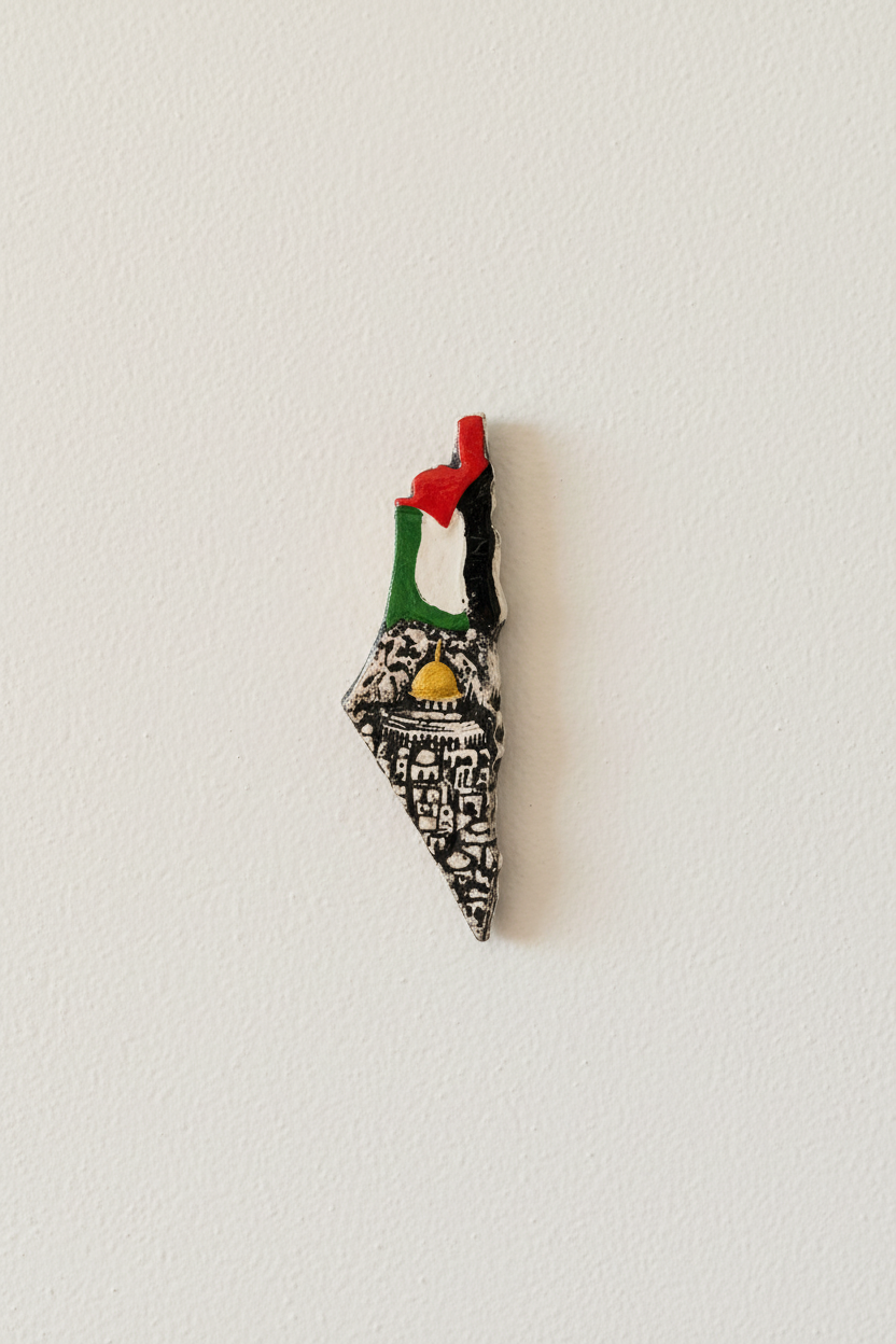 خريطة فلسطين على الحائط - منظر مركزي