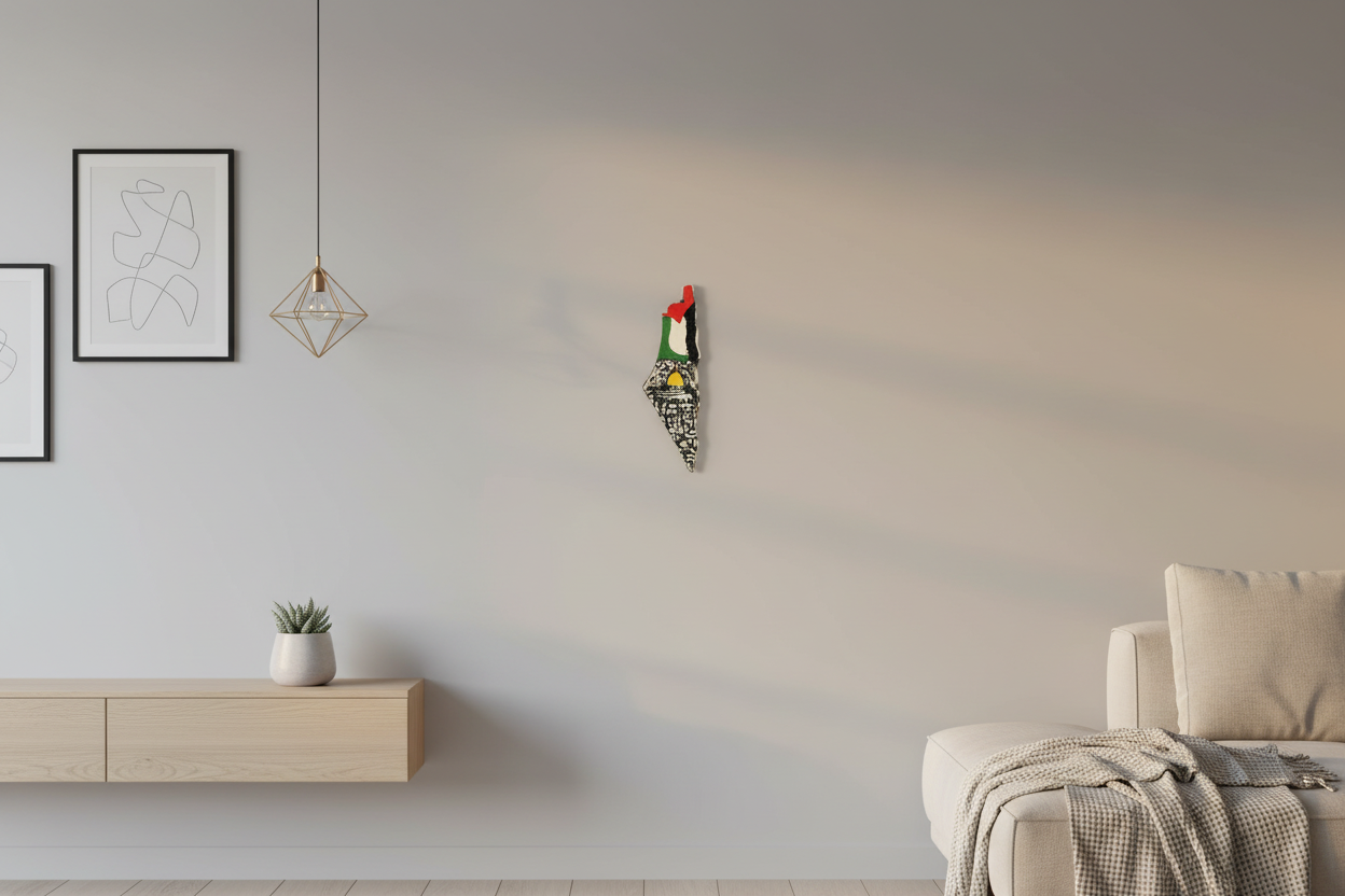 خريطة فلسطين في غرفة المعيشة