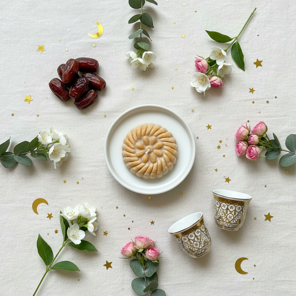 Flat lay Eid composition