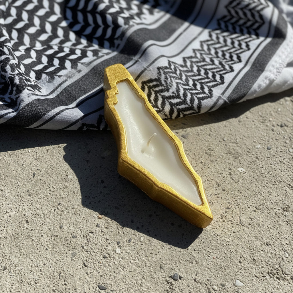 Gold Candle - Modern Stone Surface