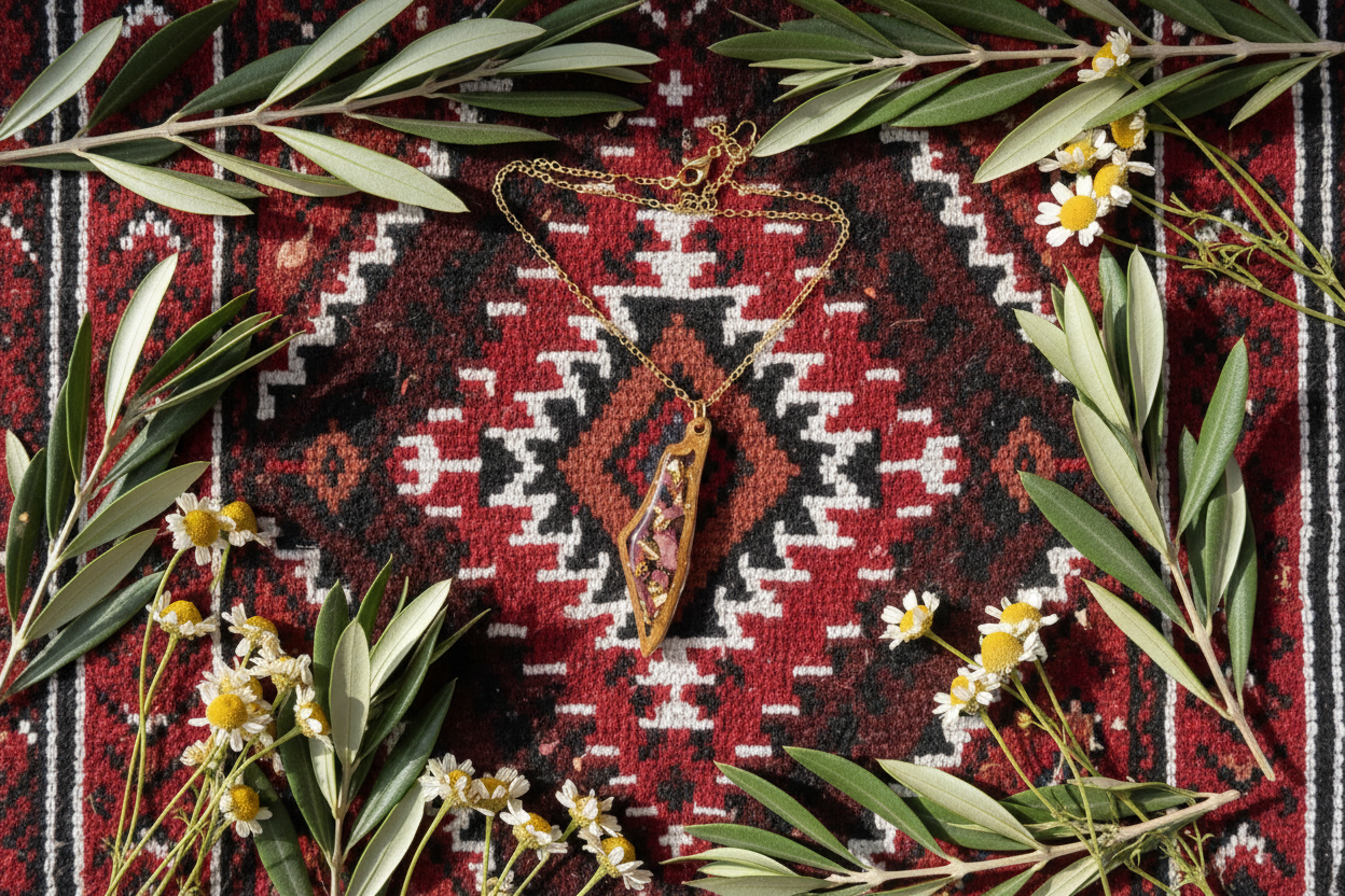 Palestine Necklace Flat Lay