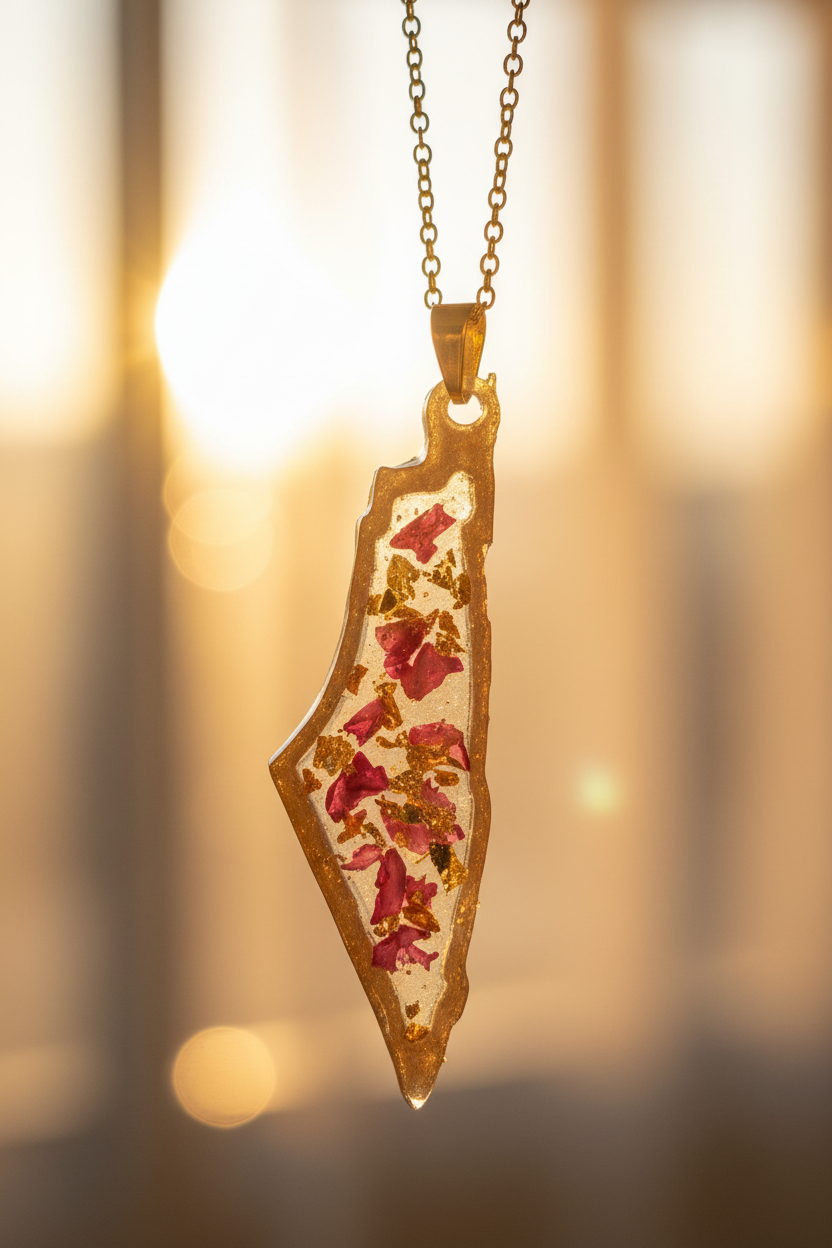 Palestine Necklace Side Angle