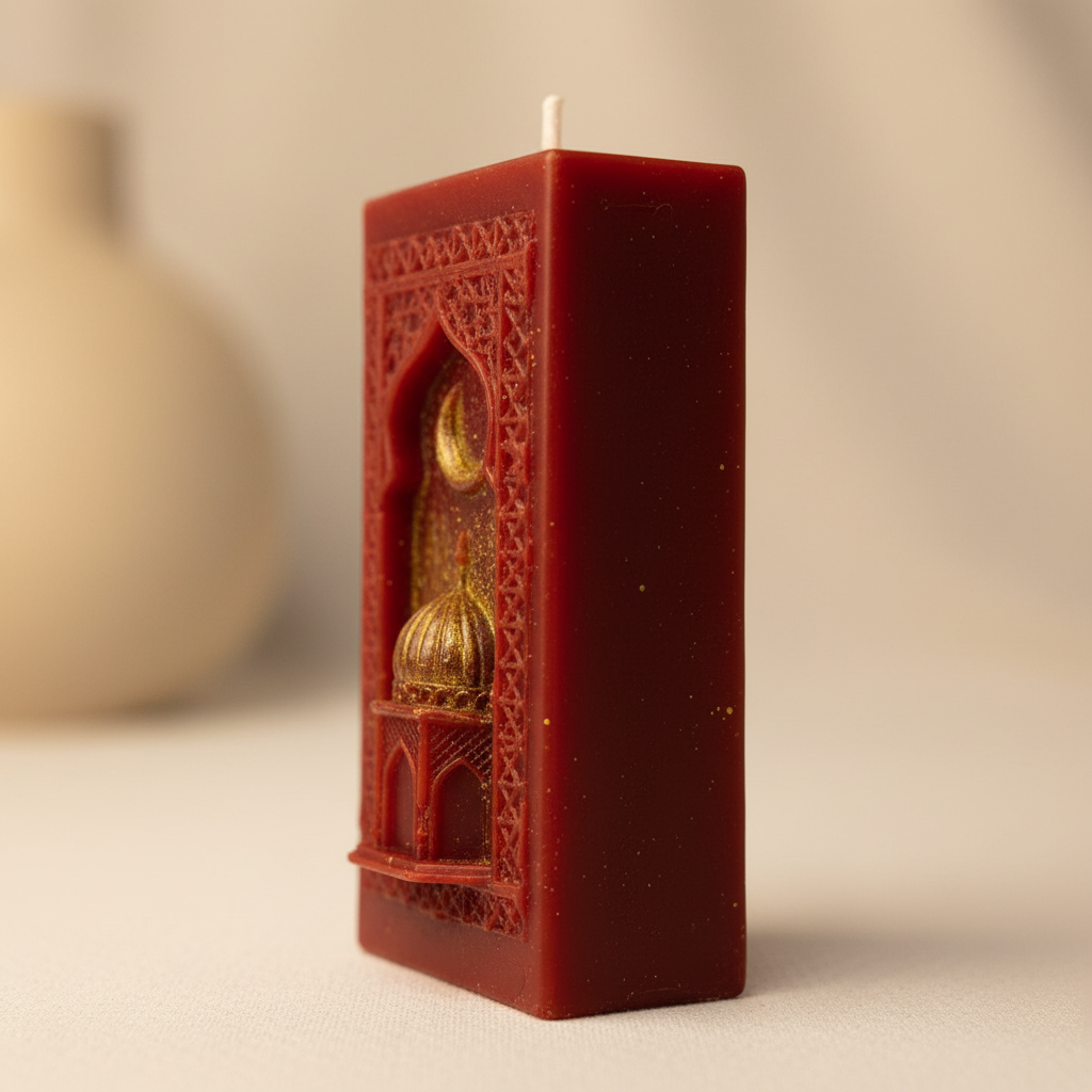 Red Candle - Close-up Side View