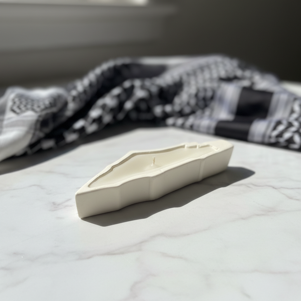 White Candle - Marble Surface